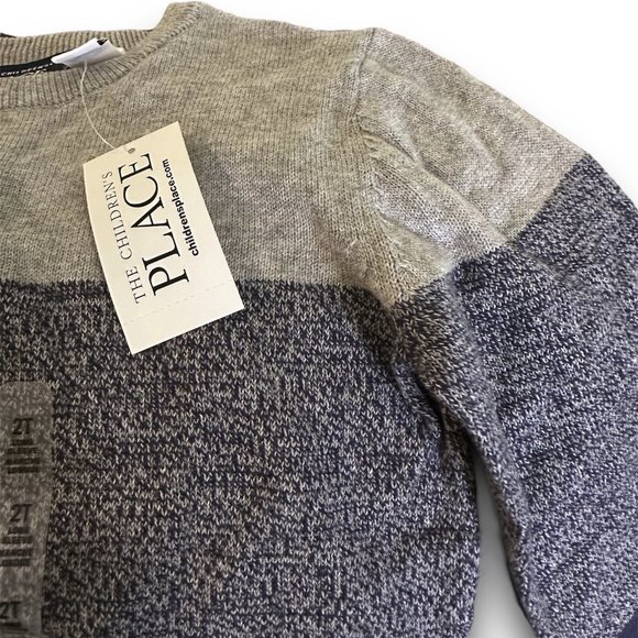 The Children's Place boy dark blue and grey long sleeve sweater - Picture 2 of 4